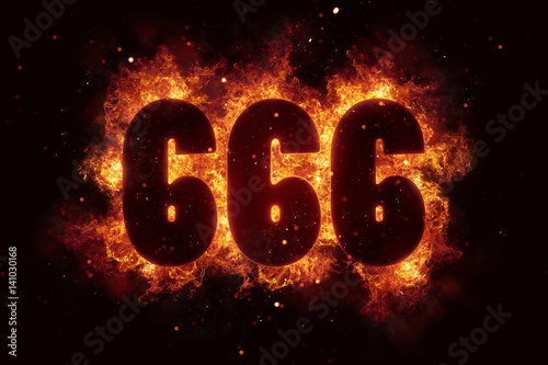 666 Fire Satanic sign gothic style evil esoteric