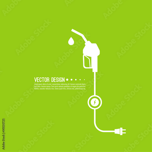 Gasoline pump nozzle sign. Gas station icon. Electro refill symbol. Vector. Fuel pump petrol station. drop of gasoline with lightning.  refuel service.