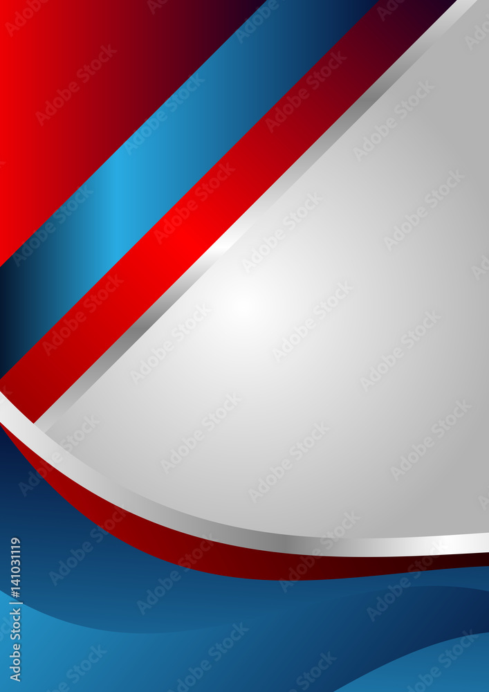 Red blue and gray background design a flyer brochure vertical vector