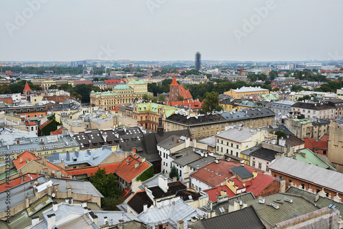 Old Town houses, view from above, Krakow, Poland