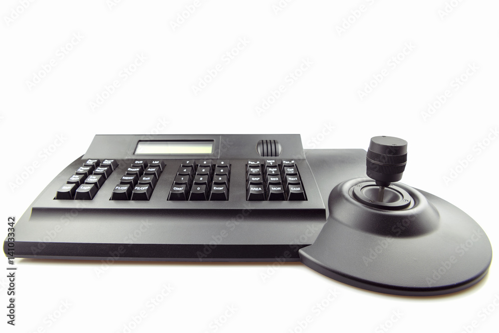 CCTV control unit. keyboard and joystick to remove and control cameras CCTV control unit. keyboard and joystick to remove and control cameras