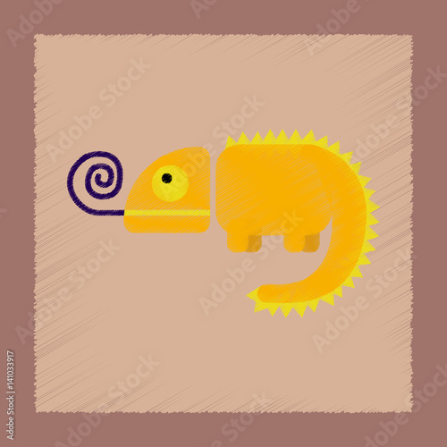 flat shading style icon reptile chameleon