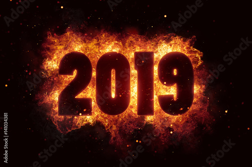 new year 2019 flames fire explosion explode