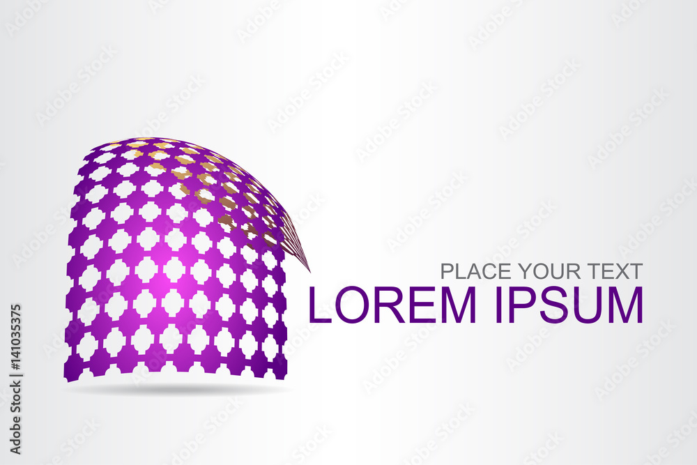 Logo stylized spherical surface with abstract shapes Logo stylized spherical surface with abstract shapes