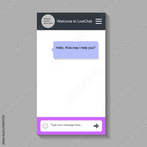 Chat window for smartphone. This picture shows a chat window that can be used on mobile devices.