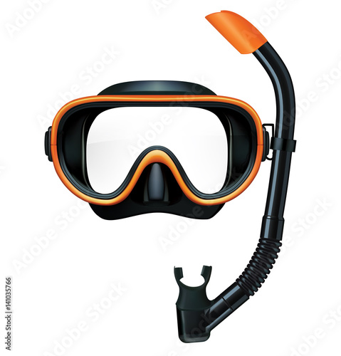 Dive mask and snorkel for professionals. Vector illustration photo
