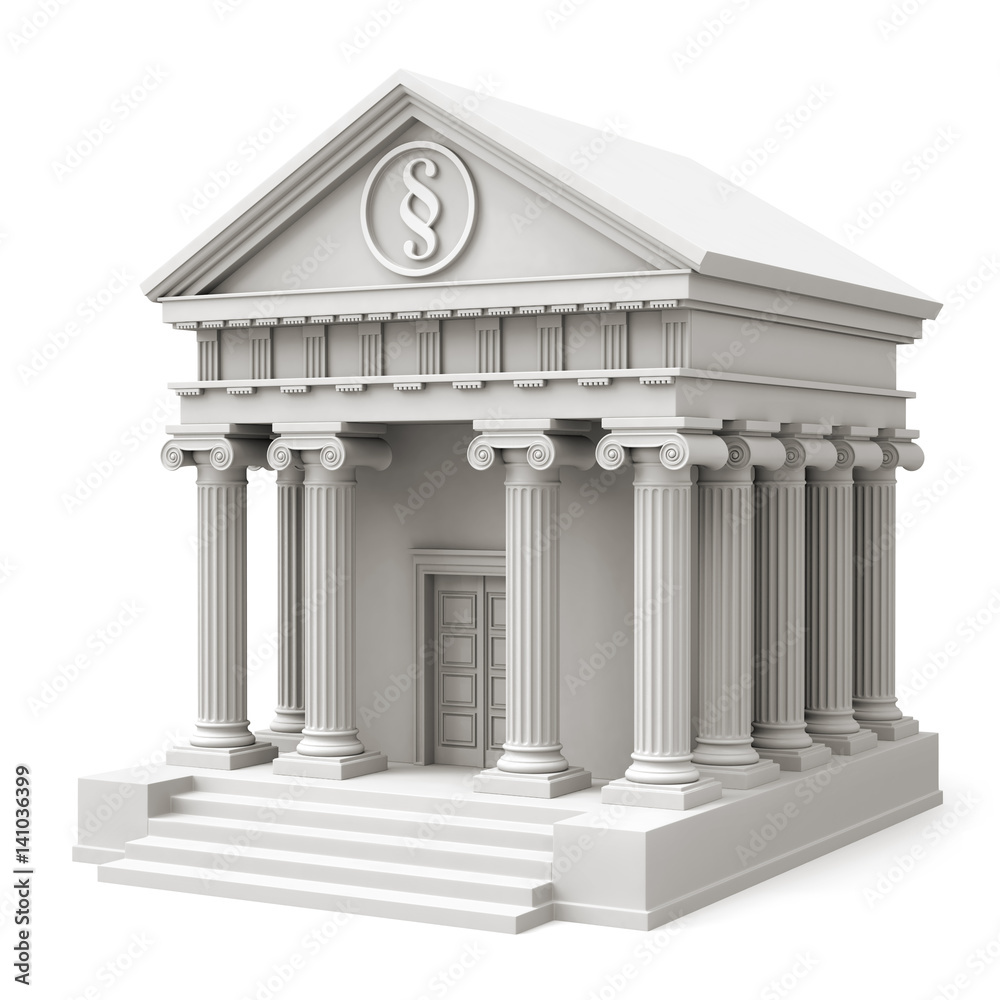 Obraz premium Court building in classical style - perspective view