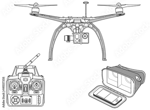 Quadcopter – drone with equipment 