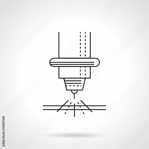 Metal cutting flat line vector icon