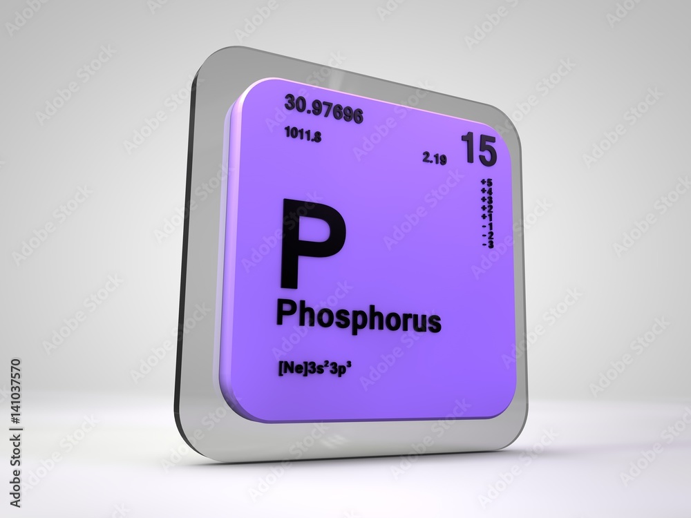 phosphorus - P - chemical element periodic table 3d render phosphorus - P - chemical element periodic table 3d render