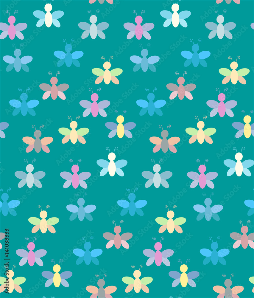 Vector, seamless background with butterflies Vector, seamless background with butterflies