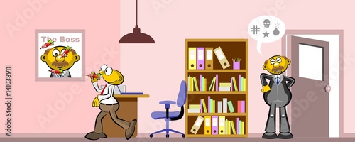 Working at the office - boss arriving 1