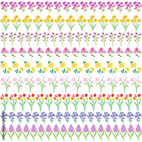 spring flowers border patterns