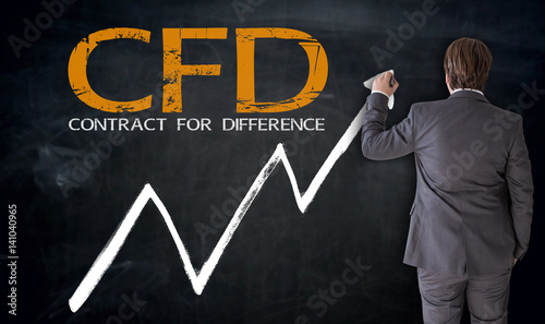 Businessman schreibt CFD auf Tafel Konzept photo