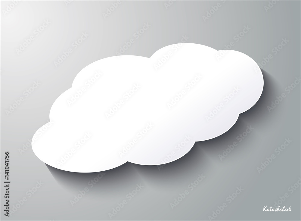 Cloud vector icon set white color on grey background. Sky flat ...