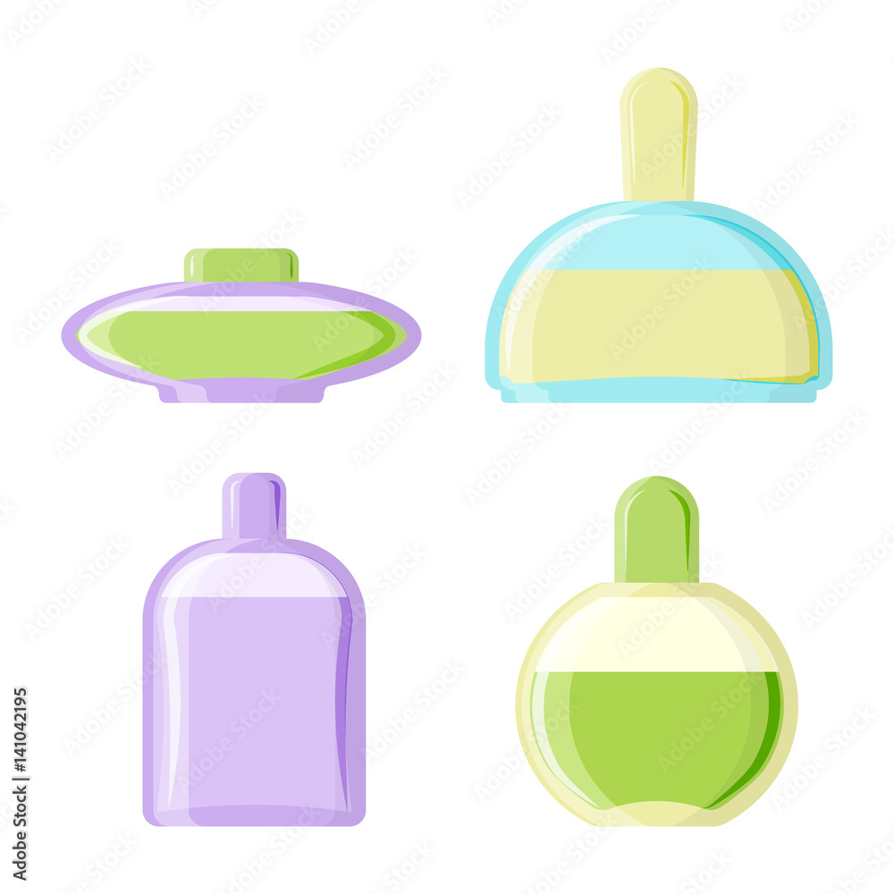 Perfume glamour fashionable beautiful cosmetic bottle and france shiny female packaging tube product female fragrance vector illustration. Perfume glamour fashionable beautiful cosmetic bottle and france shiny female packaging tube product female fragrance vector illustration.