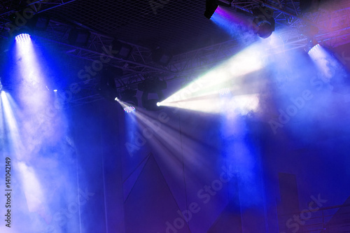Fototapeta Naklejka Na Ścianę i Meble -  Stage lights. Soffits. Concert light