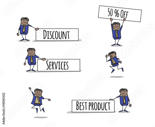 Personnages à utiliser pour promotion de vente de biens ou de services