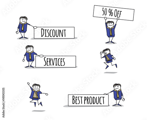 Personnages à utiliser pour promotion de vente de biens ou de services