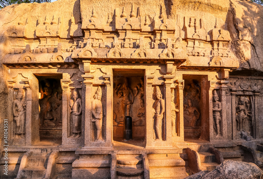 Ancient Hindu monolithic, Mahabalipuram, Mamallapuram, Tamil Nadu, India