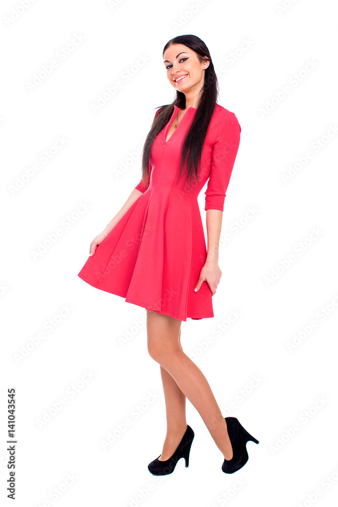 Beautiful woman in a vinous knitted dress Beautiful woman in a vinous knitted dress