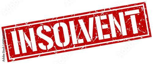 insolvent square grunge stamp
