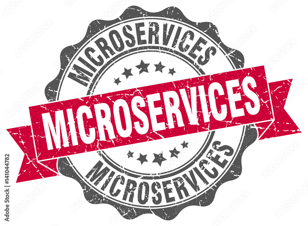 Fototapeta premium microservices stamp. sign. seal