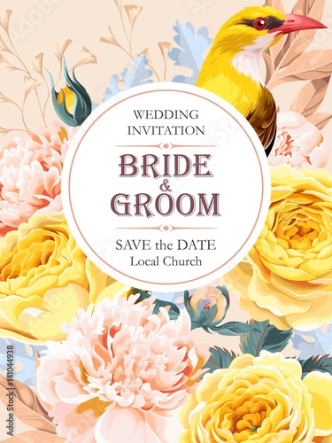 Vintage wedding invitation