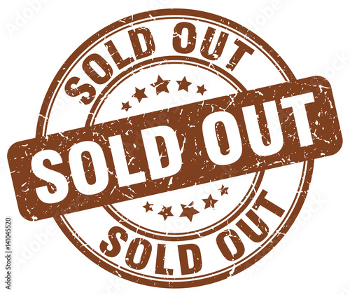 sold out brown grunge round vintage rubber stamp