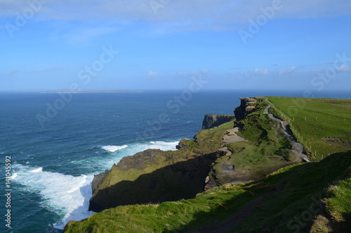 Green Grass on the Sea Cliff's in Ireland photo