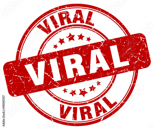 viral red grunge stamp