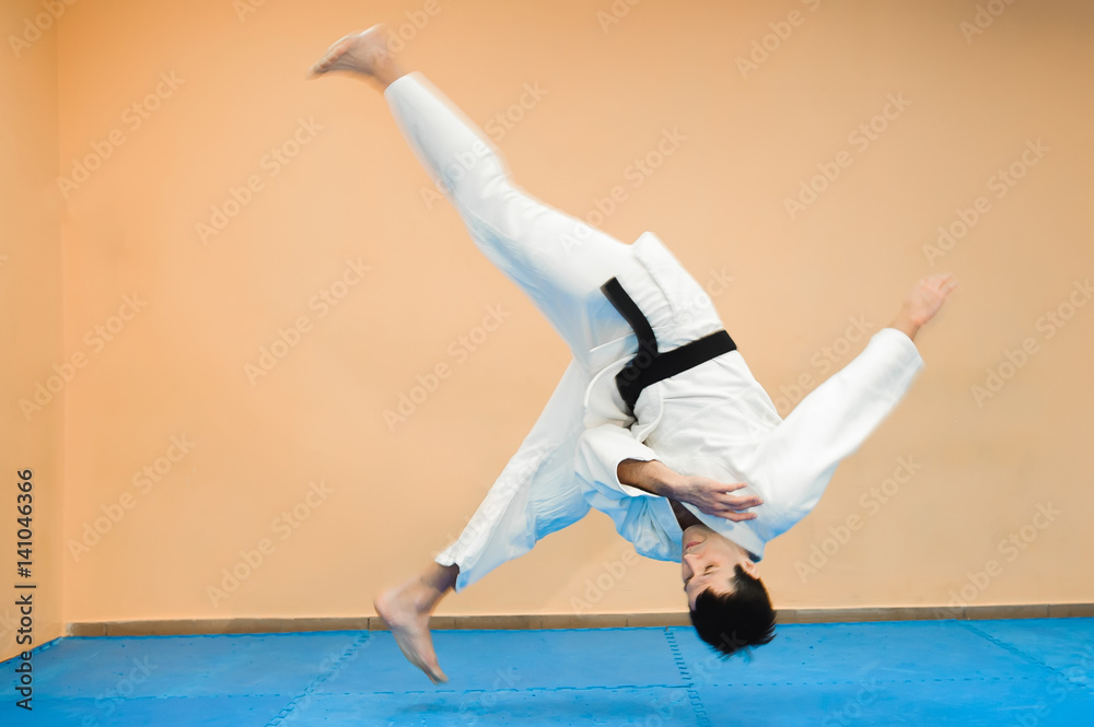 man practicing aikido