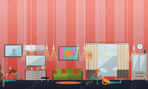 First aid at home vector illustration in flat style