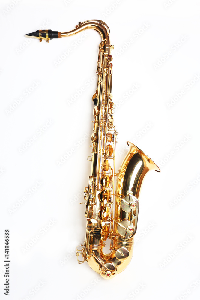 Naklejka premium Gold Tenor Saxaphone