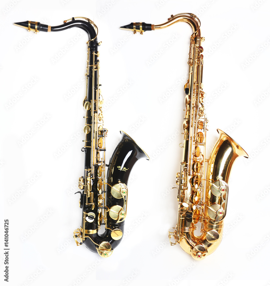 Fototapeta premium Black and Gold Tenor Saxophones