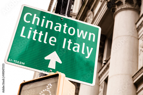 Chinatown & Little Italy Directional Sign