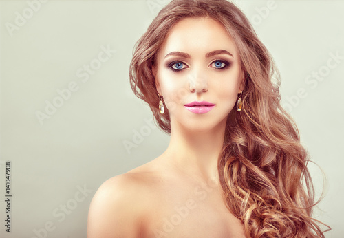 Beautiful Young Woman with clean fresh skin .