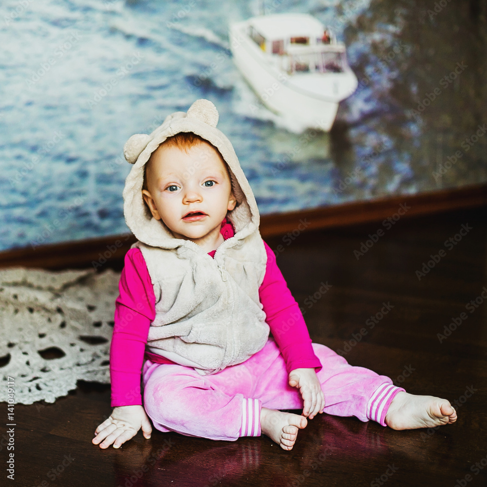 portrait of a little girl, laughter