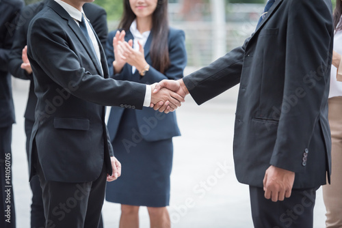 Business Team Support shake Hands Concept done job