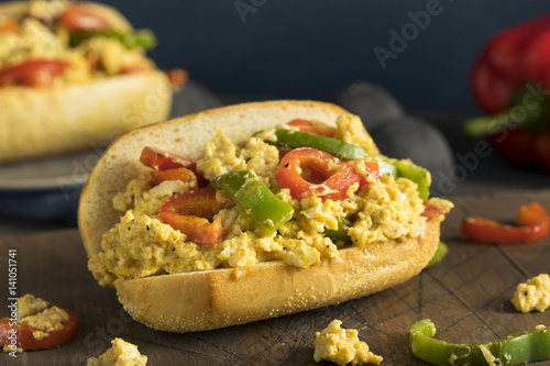 Homemade Pepper and Egg Sandwich