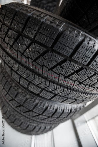 New automobile tire for use on passenger cars of small and middle class. © Artur Shevel