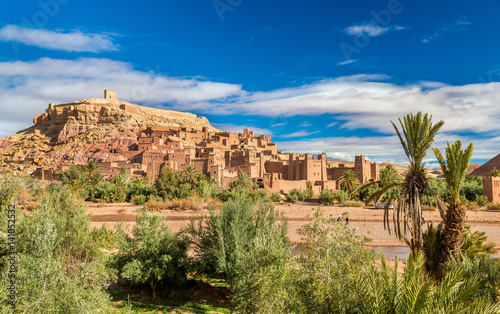 Panoramic view of Ait Benhaddou, a UNESCO world heritage site in Morocco