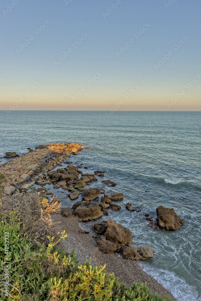 The Mediterranean sea on the coast of Vinaros, Castellón