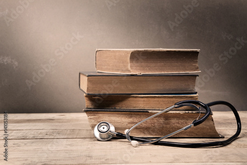 Old Book and Stethoscope