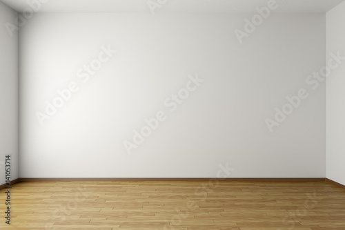 Fototapeta Naklejka Na Ścianę i Meble -  Empty white room with parquet floor