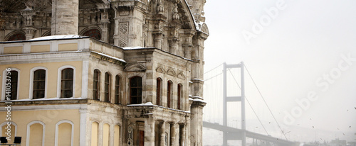 Bosphorus Bridge and Ortakoy Mosque in Istanbul Turkey
 photo
