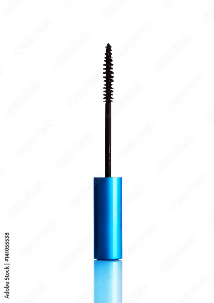 Mascara brush for eyelashes on white background Mascara brush for eyelashes on white background