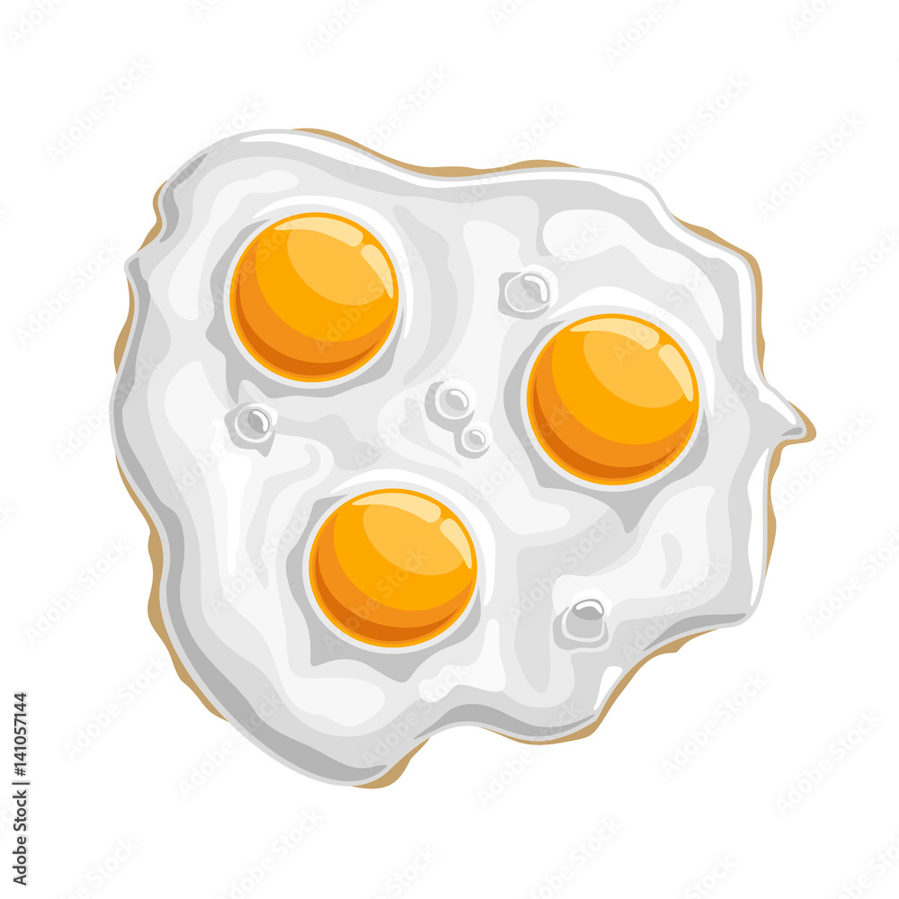 Premium Vector  Fried egg sunny side up eggs vector flat design realistic  illustration art