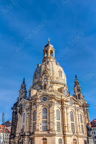 Rebuilt Church of our Lady in the historic old town of Dresden, Germany - Frauenkirche