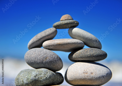 Original stones pyramid on the beach